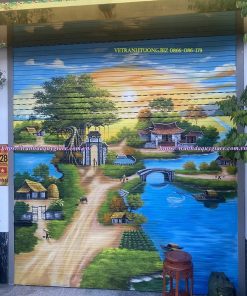 vẽ tranh cửa cuốn