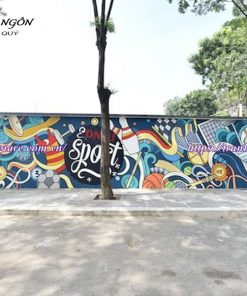 Vẽ tranh đường phố graffiti ngoài trời đẹp