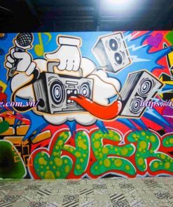 Vẽ tranh đường phố graffiti ngoài trời đẹp