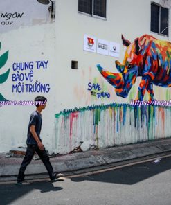 Vẽ tranh đường phố graffiti ngoài trời đẹp