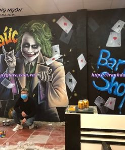 Vẽ tranh tường Barber Shop tiệm hớt tóc, salon tóc