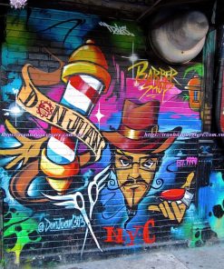 Vẽ tranh tường Barber Shop tiệm hớt tóc, salon tóc