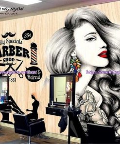 Vẽ tranh tường Barber Shop tiệm hớt tóc, salon tóc