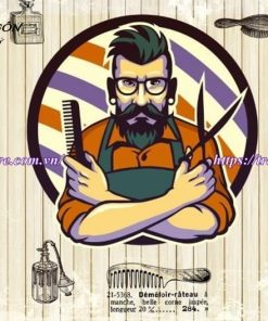 Vẽ tranh tường Barber Shop tiệm hớt tóc, salon tóc