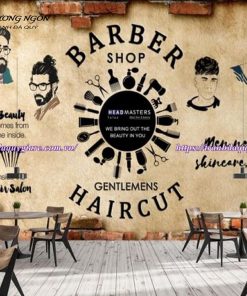 Vẽ tranh tường Barber Shop tiệm hớt tóc, salon tóc