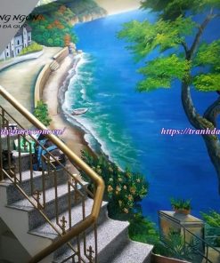 vẽ tranh tường cầu thang