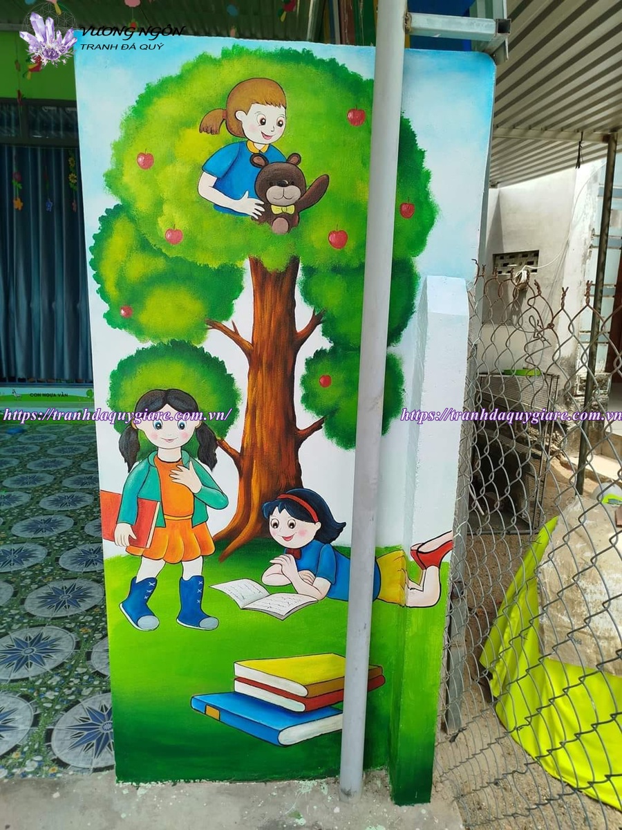 vẽ tranh tường mầm non ngộ nghĩnh