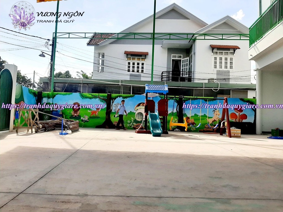 vẽ tranh tường mầm non ngộ nghĩnh