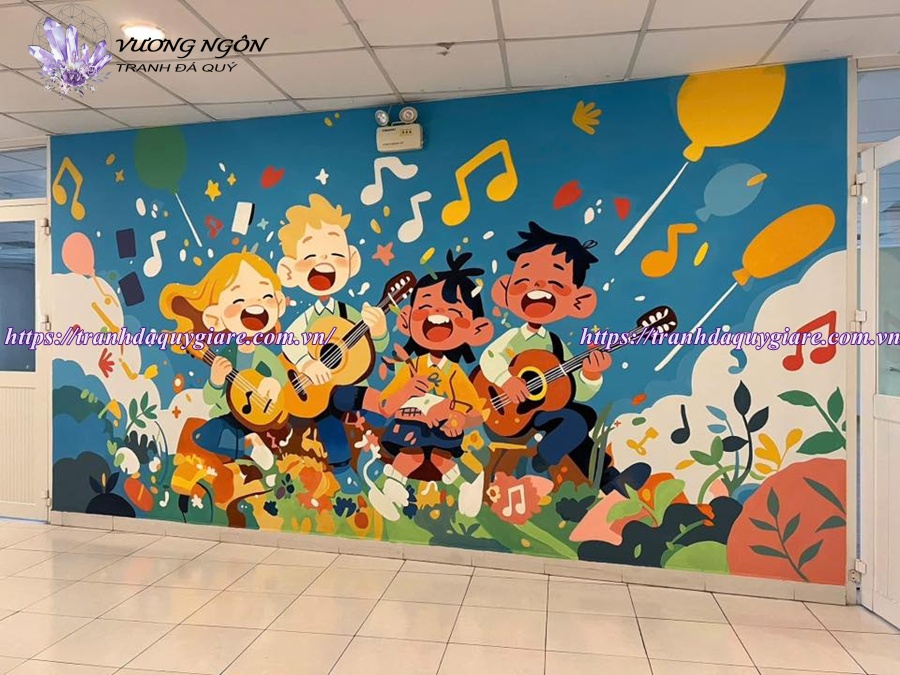 vẽ tranh tường mầm non ngộ nghĩnh