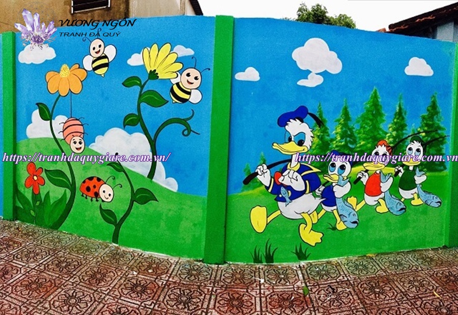 vẽ tranh tường mầm non ngộ nghĩnh