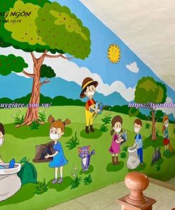 vẽ tranh tường mầm non ngộ nghĩnh