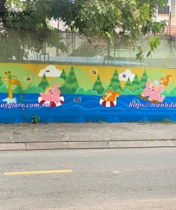 vẽ tranh tường mầm non ngộ nghĩnh