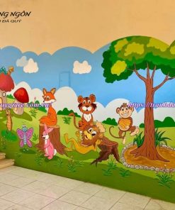 vẽ tranh tường mầm non ngộ nghĩnh
