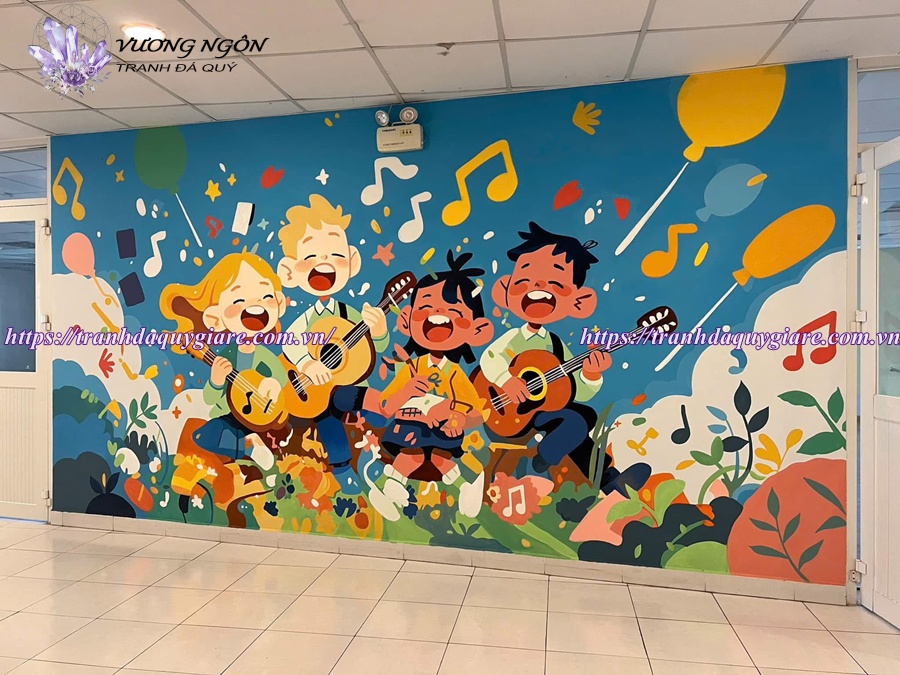 vẽ tranh tường mầm non ngộ nghĩnh