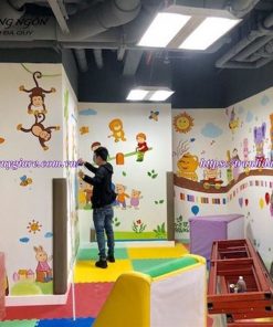 vẽ tranh tường mầm non ngộ nghĩnh