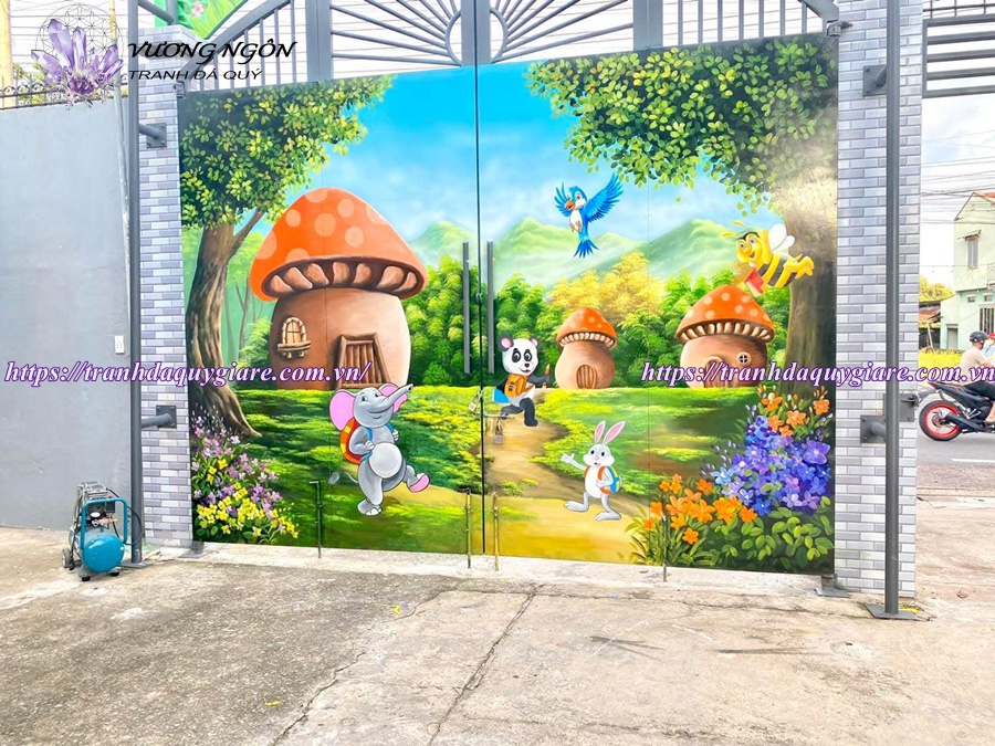 vẽ tranh tường mầm non ngộ nghĩnh