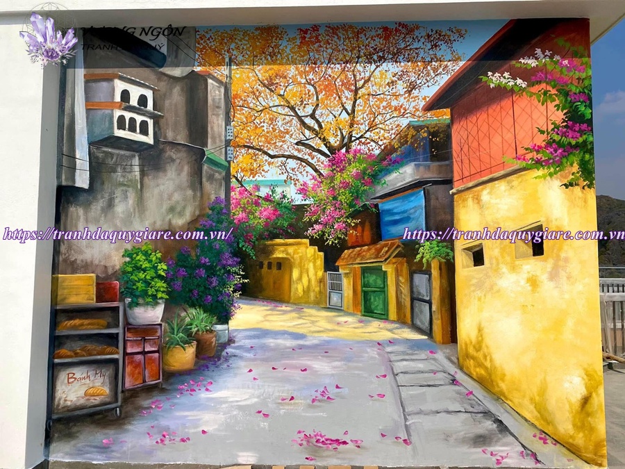 vẽ tranh tường phong cảnh thiên nhiên