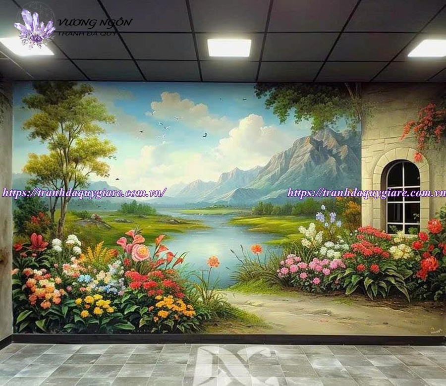 vẽ tranh tường phong cảnh thiên nhiên