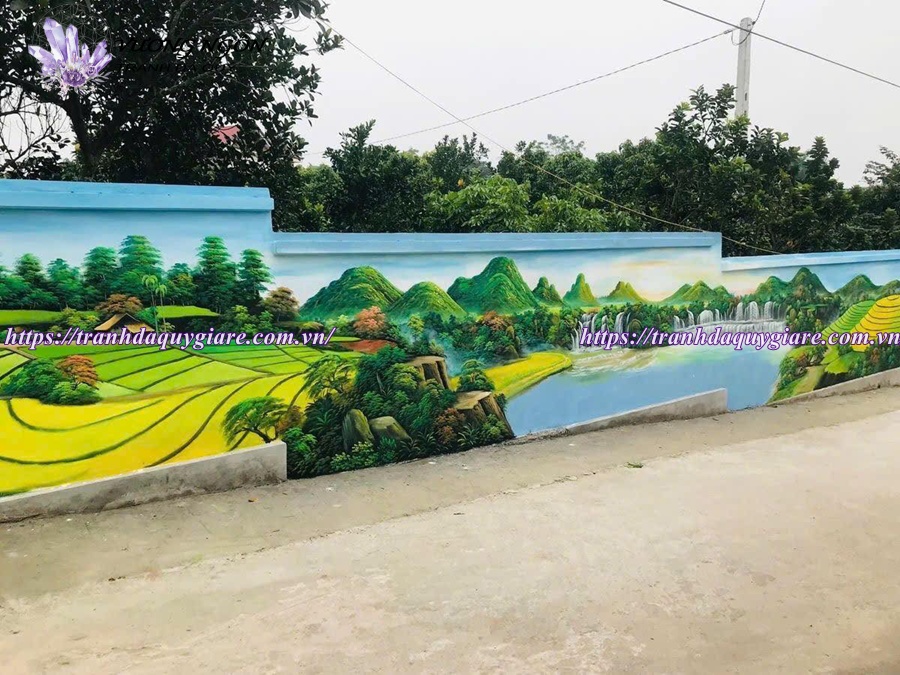 vẽ tranh tường phong cảnh thiên nhiên
