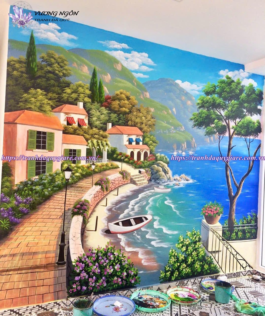 vẽ tranh tường phong cảnh thiên nhiên