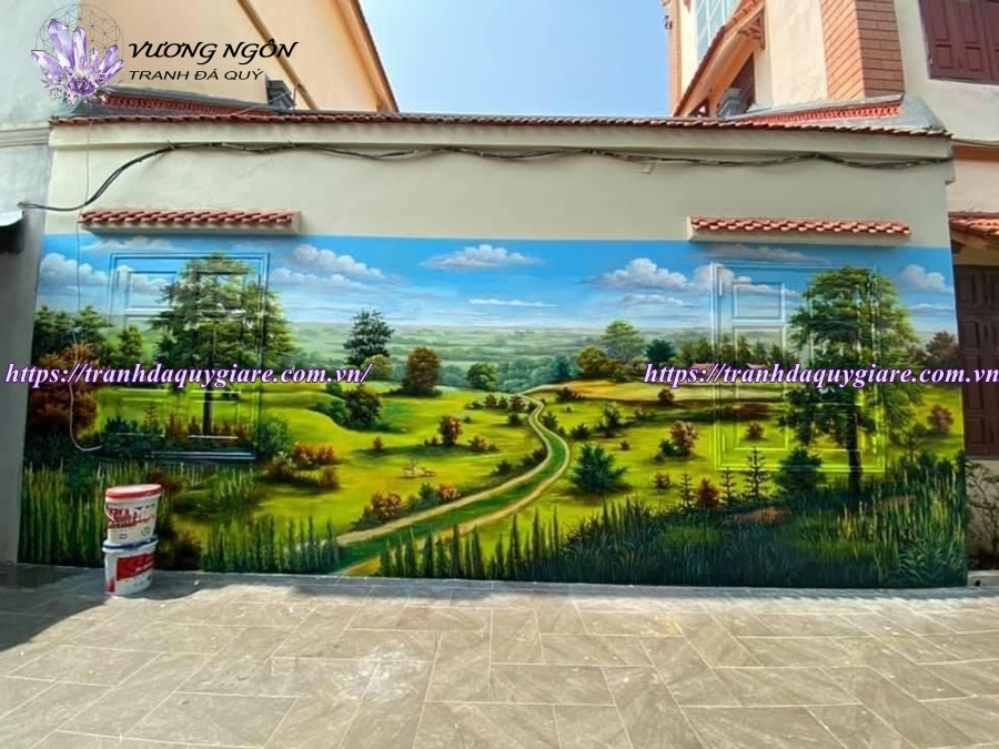 vẽ tranh tường phong cảnh thiên nhiên