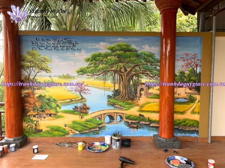 vẽ tranh tường phong cảnh thiên nhiên