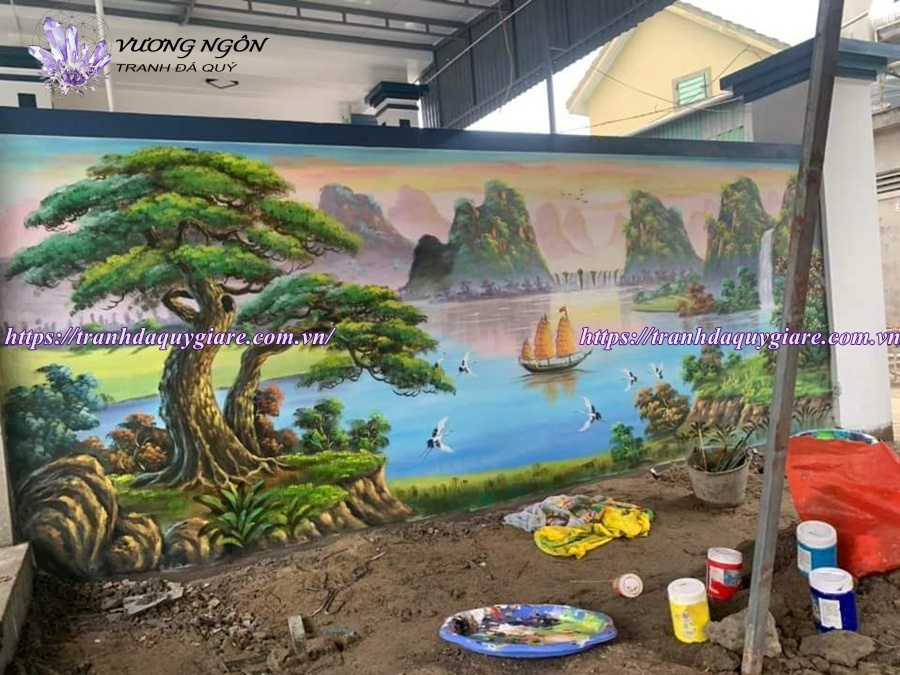 vẽ tranh tường phong cảnh thiên nhiên