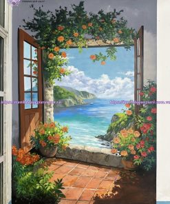 vẽ tranh tường phong cảnh thiên nhiên