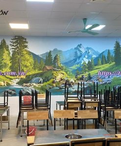 vẽ tranh tường phong cảnh thiên nhiên
