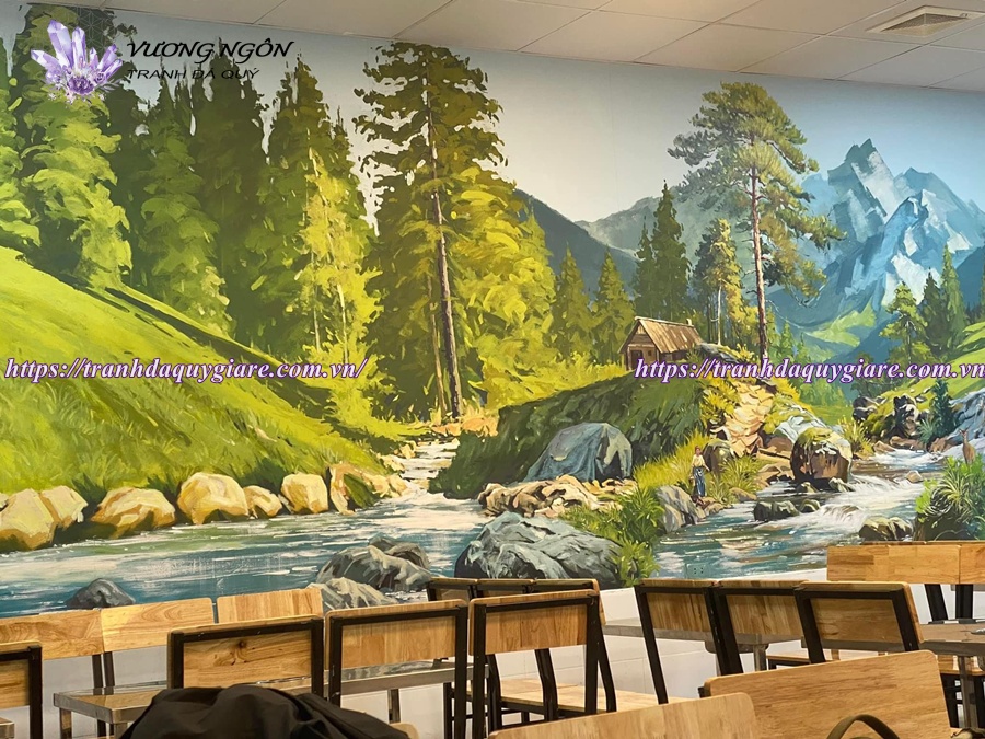 vẽ tranh tường phong cảnh thiên nhiên
