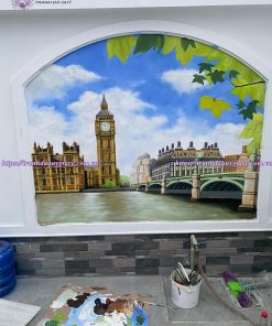 vẽ tranh tường phong cảnh thiên nhiên
