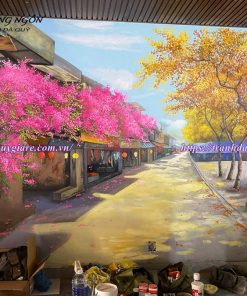 vẽ tranh tường phong cảnh thiên nhiên