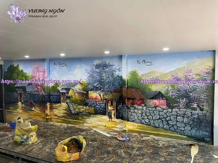 vẽ tranh tường phong cảnh thiên nhiên