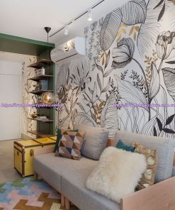 vẽ tranh tường phòng khách