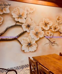 vẽ tranh tường phòng khách