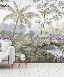 vẽ tranh tường phòng khách