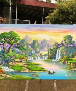 vẽ tranh tường phòng khách