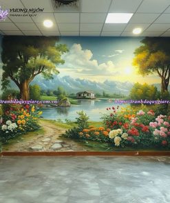 vẽ tranh tường phòng khách