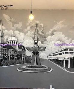 vẽ tranh tường phòng khách