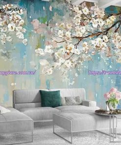 vẽ tranh tường phòng khách