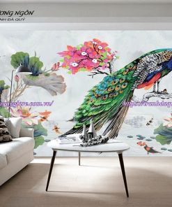 vẽ tranh tường phòng khách