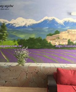 vẽ tranh tường phòng khách