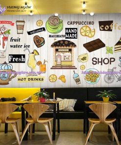 Vẽ tranh tường quán cafe, trà sữa, trà chanh