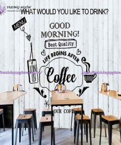 Vẽ tranh tường quán cafe, trà sữa, trà chanh