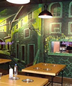 Vẽ tranh tường quán cafe, trà sữa, trà chanh