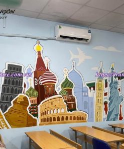 vẽ tranh tường tại trường THCS và THPT