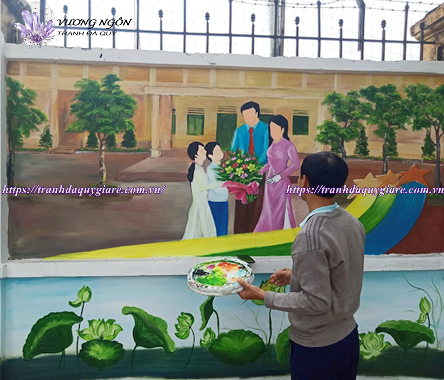 vẽ tranh tường tại trường THCS và THPT