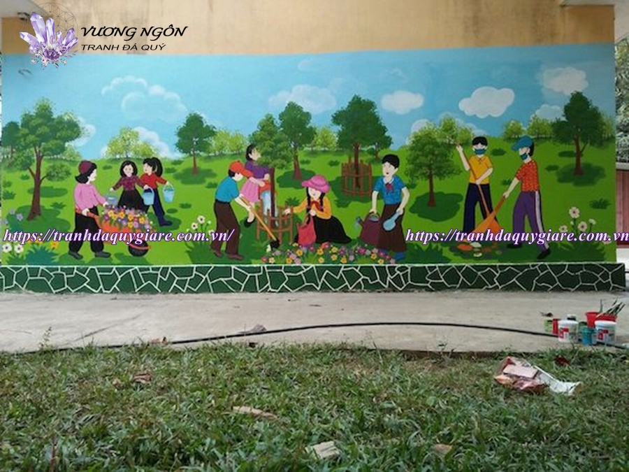 vẽ tranh tường tại trường THCS và THPT