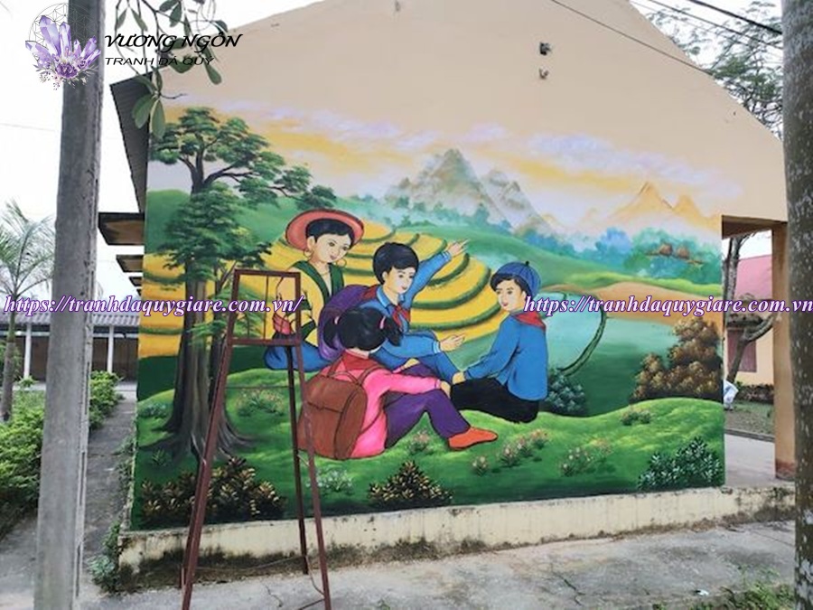 vẽ tranh tường tại trường THCS và THPT