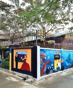 vẽ tranh tường tại trường THCS và THPT
